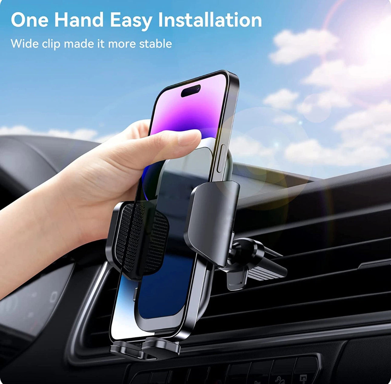 360 Car Air Vent Phone Holder Cradle for iPhone 17, 16e, 16, 15 Pro Max, 15+, 16+ - AF INFINITY