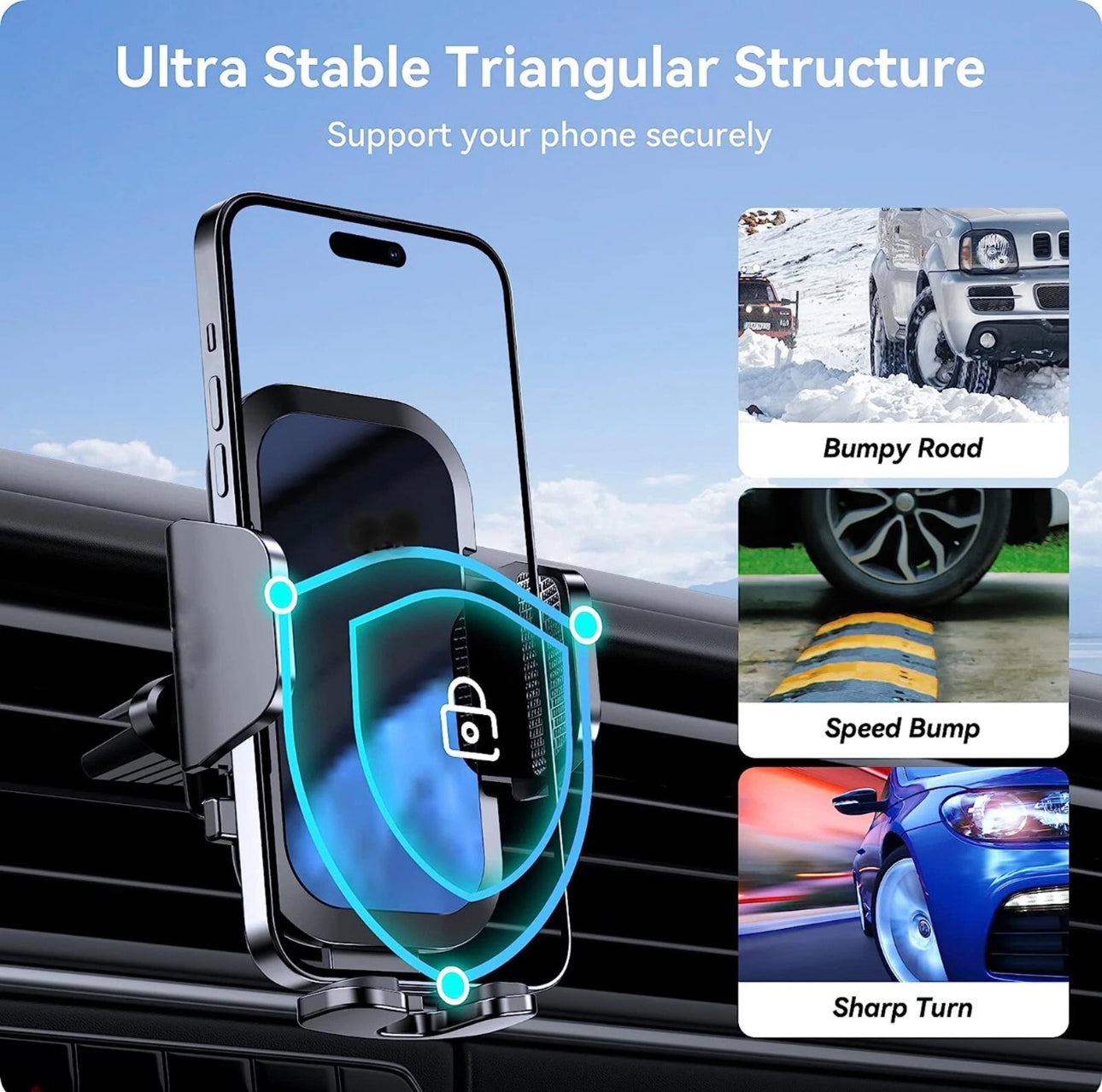 360 Car Air Vent Phone Holder Cradle for iPhone 17, 16e, 16, 15 Pro Max, 15+, 16+ - AF INFINITY