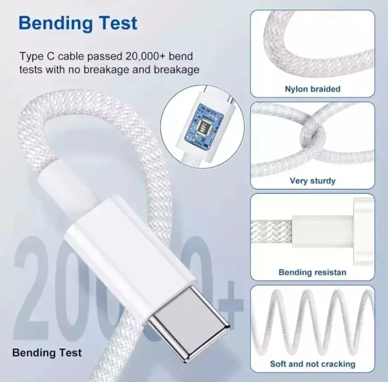 Fast Lead Type-C to C charger cable for iPhone 17 Pro Max, 16, 15 Pro, 16E - AF INFINITY