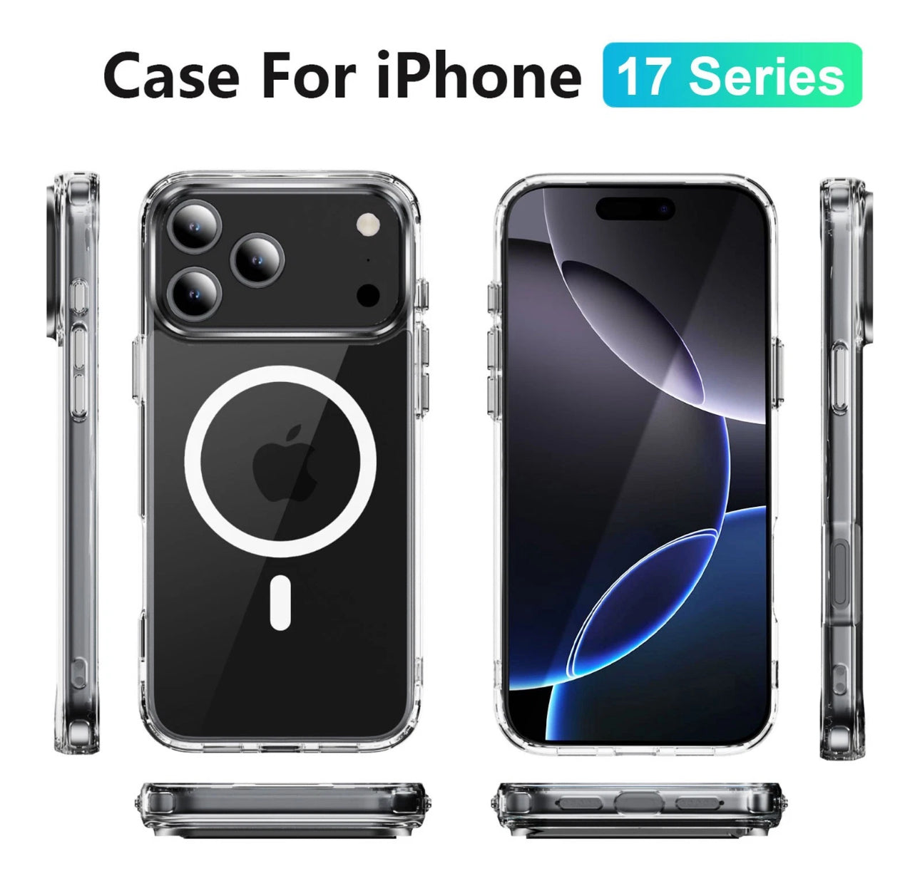 iPhone 17 Pro Max Air Case: Clear, Shockproof, Magsafe TPU Bumper Cover - AF INFINITY